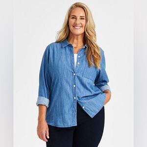 Style & Co Denim Button Down